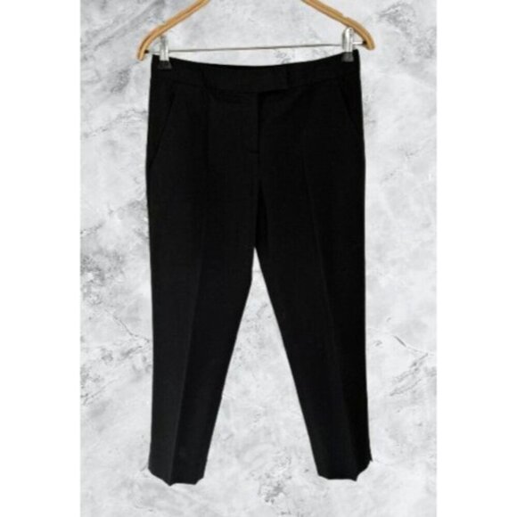 Theory Black Cropped Dress Pants With Side & Back Pockets Size 4 - Picture 1 of 10